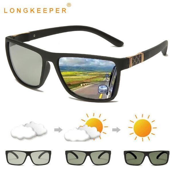 

polarized pchromic sunglasses men luxury change color sun glasses male driver tr90 goggles uv400 lentes sol hombre, White;black