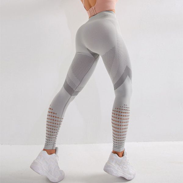 

seamless yoga pants women high waist stitching hollow sport pants female running training trousers fitness gym leggings, White;red