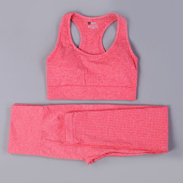

women yoga set sports suits seamless fitness clothing sportswear woman gym leggings padded push-up strappy sports bra, White;red