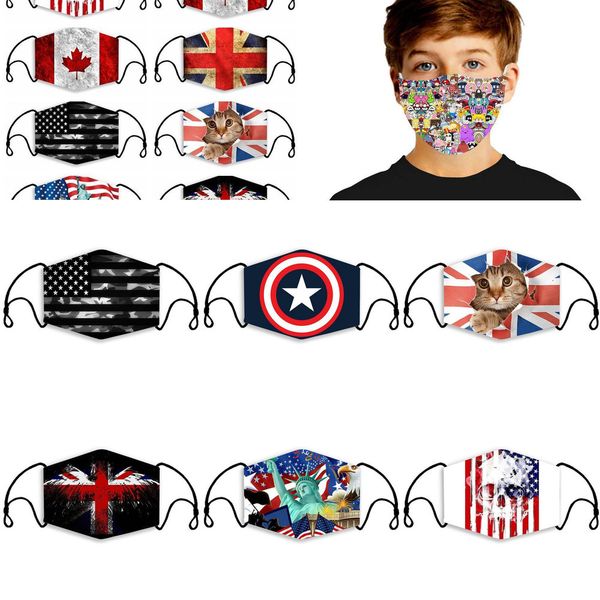 

mask,face designer 3d face dust anti cotton cloth masks with 2pcs pm2.5 replaceable filter flag pattern mouth mask 12