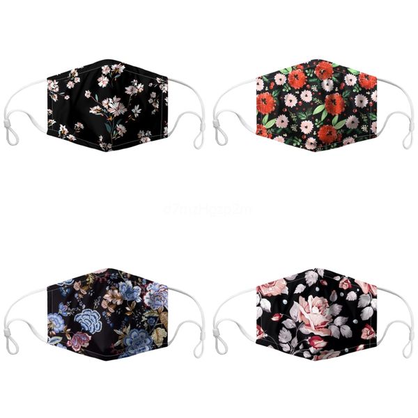 

sale designer face masks mask washable dustproofriding cycling flower print solid masks#407, Black
