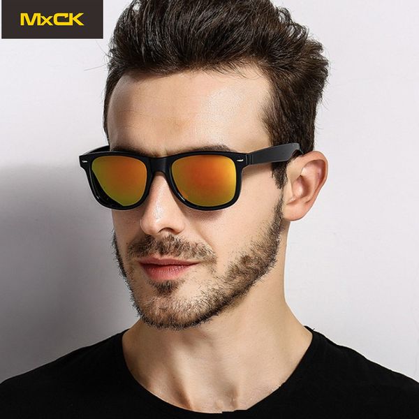 

mxck sunglasses men hd night vision driving classic retro sunglasses, White;black
