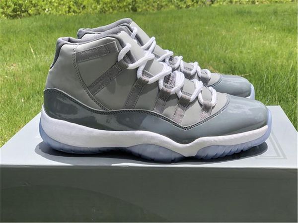

air authentic 11 high og cool grey mens basketball shoes medium grey white cool gray real carbon fiber nakeskin jordan retro