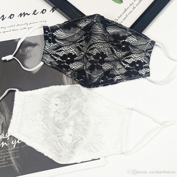 

summer women lace face mask lace ornament double layer face masks anti dust breathable mouth-muffle fashion cool durable face mask