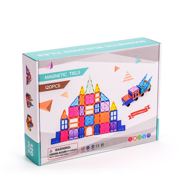 

120 pcs big size magnetic designer construction set model house building toy plastic magnetic blocks educational toys for kids gift