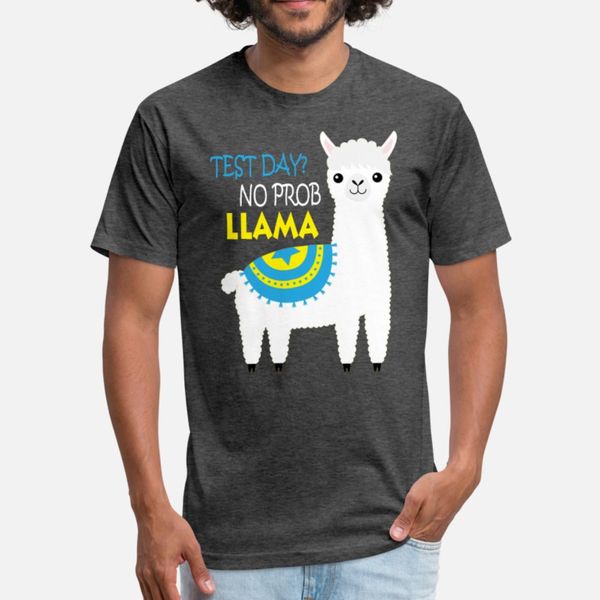 

funny test day tees llama teacher exam t shirt men designer cotton o-neck solid color cute funny casual spring vintage shirt