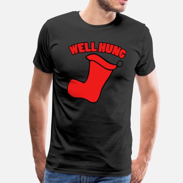 

well hung funny christmas t shirt men custom cotton s-3xl homme cute new fashion summer slim shirt