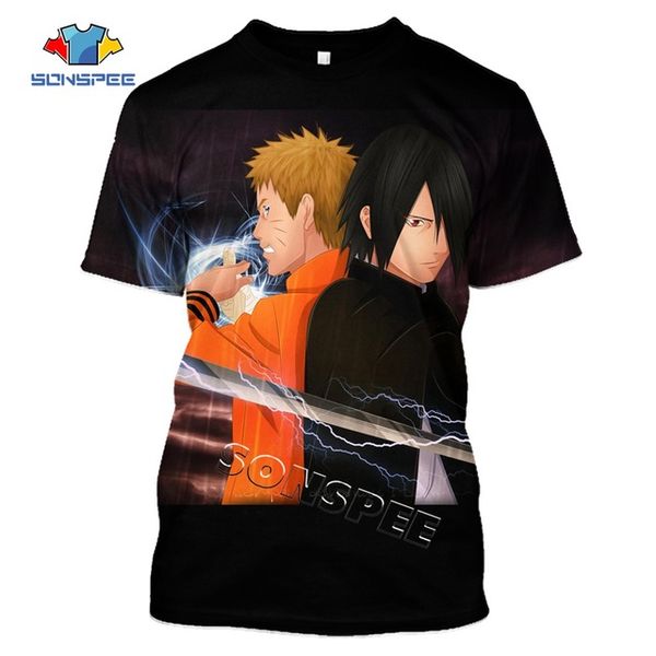 

summer men naruto boruto anime pullover 3d print shirts plus size horror funny men clothing