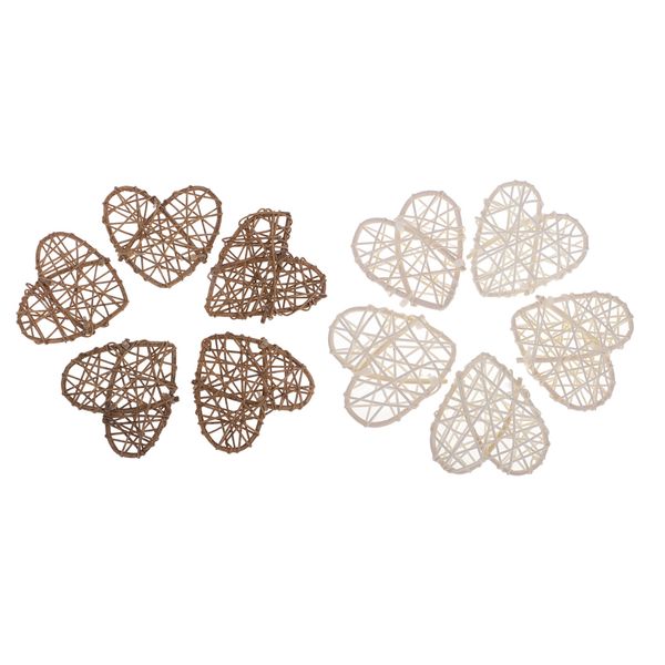 

10 pieces rattan wicker ball p props heart shaped for home diy trinkets