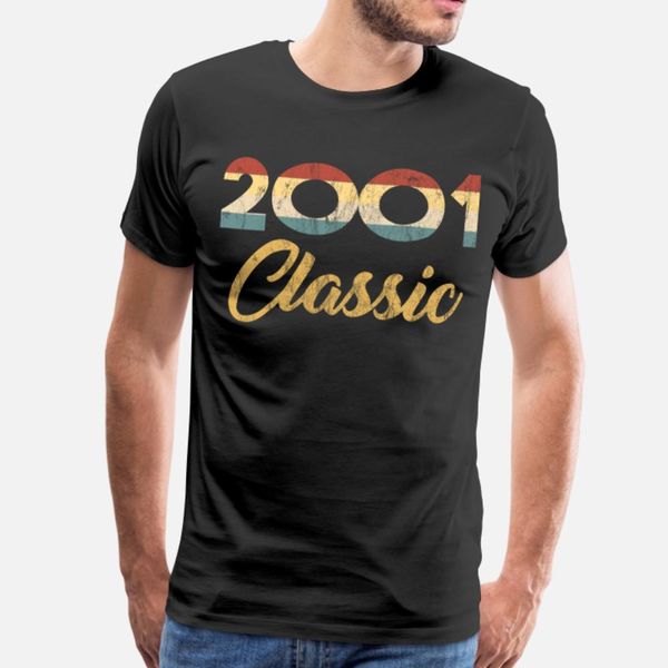 

19 th birthday gift for boys and girls 2001 t shirt men create 100% cotton s-3xl slim crazy new fashion summer style trend shirt