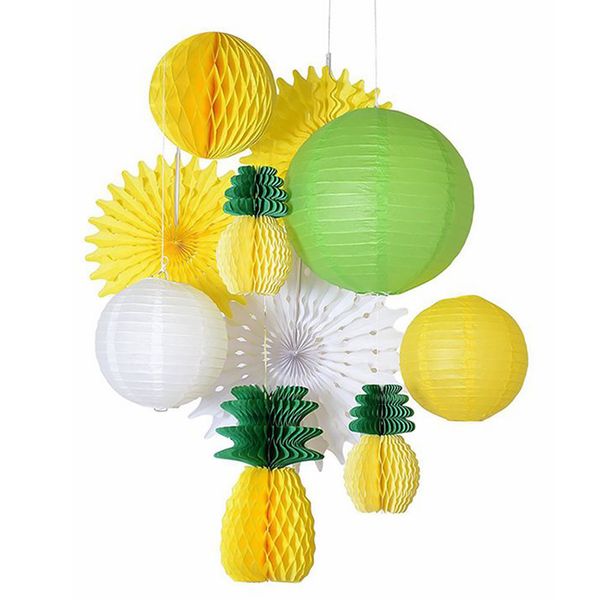 

10шт summer theme paper lantern diy honeycomb ананас партия декорация