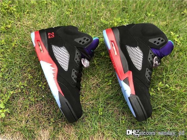 

air authentic 5 3 men basketball shoes retro black emerald fire red man sports sneakers cz1786-001 with original box