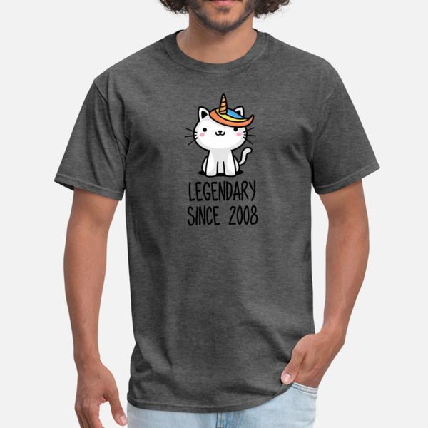 

caticorn legendary since 2008 10th birthday gift t shirt men printing tee shirt o-neck male sunlight authentic summer family shirt
