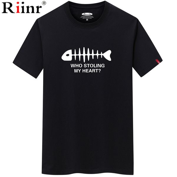 

riinr 2020 new summer fashion tee shirt men large size clothes men t-shirt fish bone print o-neck short sleeve casual cotton 6xl