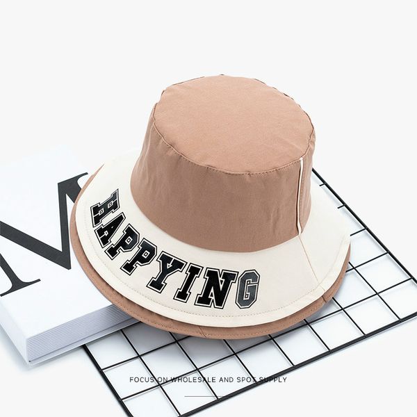 

sun hat korean hat female fisherman japanese small fresh autumn and winter round face suitable for fashion sun, Blue;gray