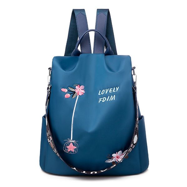 

waterproof anti-theft oxford backpack women embroidery floral elegant female school bag fashion casual travel girls backpack bag