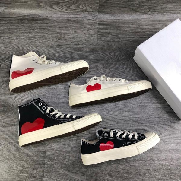 

highest quality2020 cdg play x all star 1970s canvas jointly big eyes high red heart mens women skate casual shoes designer sneakers, Black