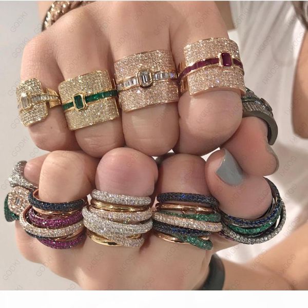 

victoria wieck luxury jewelry 925 sterling silver priincess cut multi z cz diamond gemstones party women wedding stackable ring gift, Slivery;golden