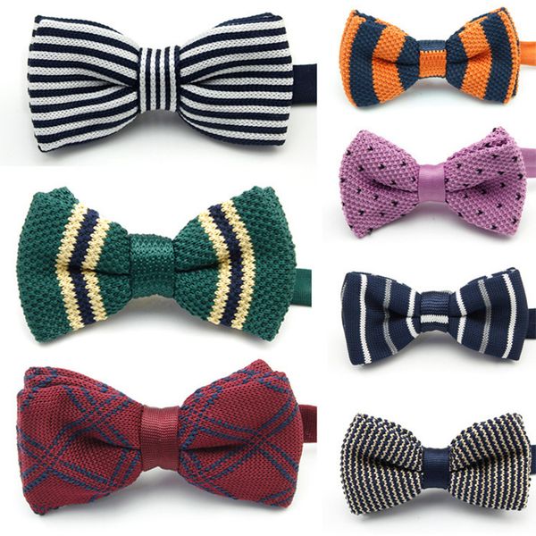 

hand-made bow tie high-quality men's korean business banquet groom wedding accessories gifts classic knitted bowtie 2020, Blue;purple