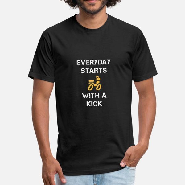 

everyday a kick two wheels gift idea t shirt men anti-wrinkle tee shirt euro size s-3xl cool anti-wrinkle building summer slim shirt