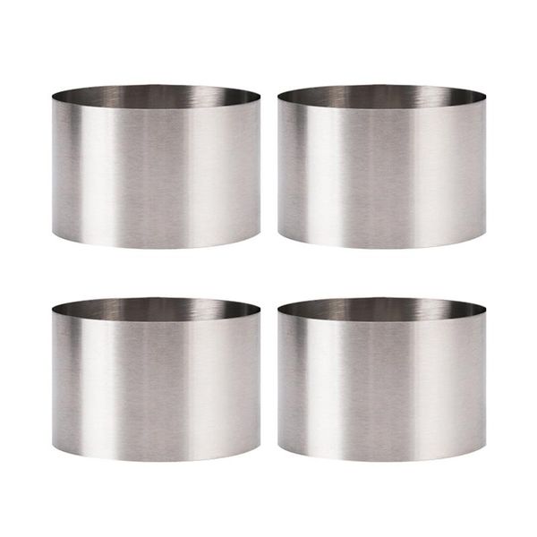 

baking moulds 4pcs 6*6*5/8*8*5cm circular stainless steel mousse ring cake cookie mold biscuit mould for