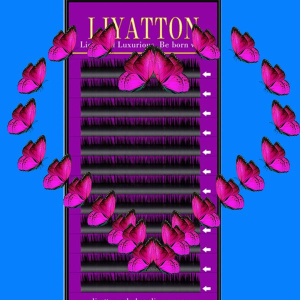 

false eyelashes 12 rows 0.05/0.10/0.15mm handmade extensions individual b c j curl length 8mm-15mm