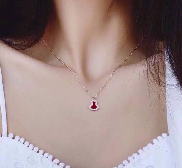 

cute style exquisite gold necklace gourd pendant necklace for women girl kids accessories birthday christmas jewelry, Silver