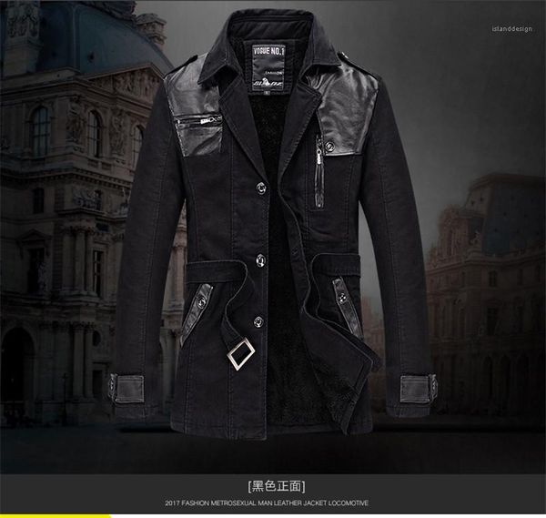 

пояса мужской осени зима сплошного цвет куртка с карманами мужских лоскутных пальто с пуговицами отворот шея длинных рукавов плюшевой куртко, Black;brown