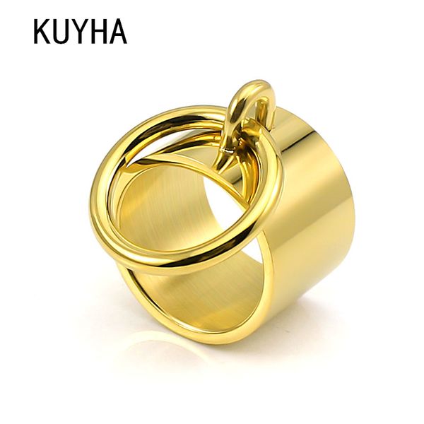 

laser rings for women fashion geometric bar knuckle jewelry gold silver color 15mm 316l stainless steel cool ring, Golden;silver