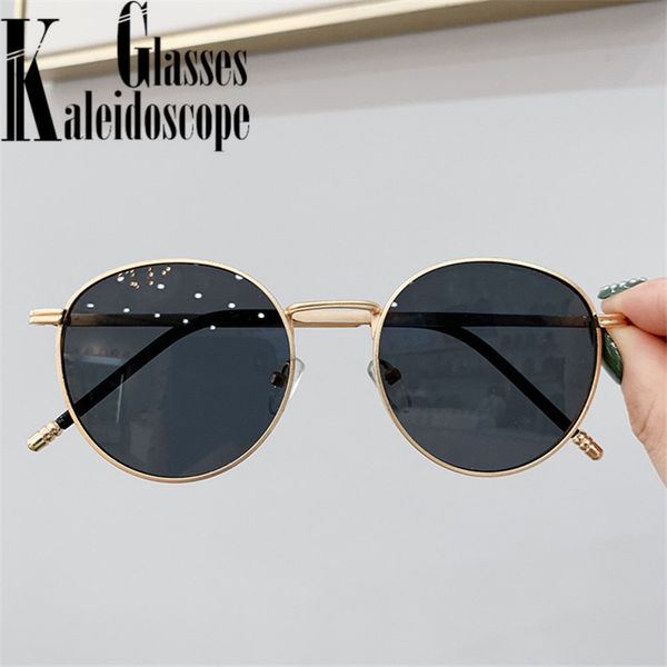 

round sunglasses women 2020 matel frame vintage sun glasses for men retro black classic goggles shades ladies uv400, White;black
