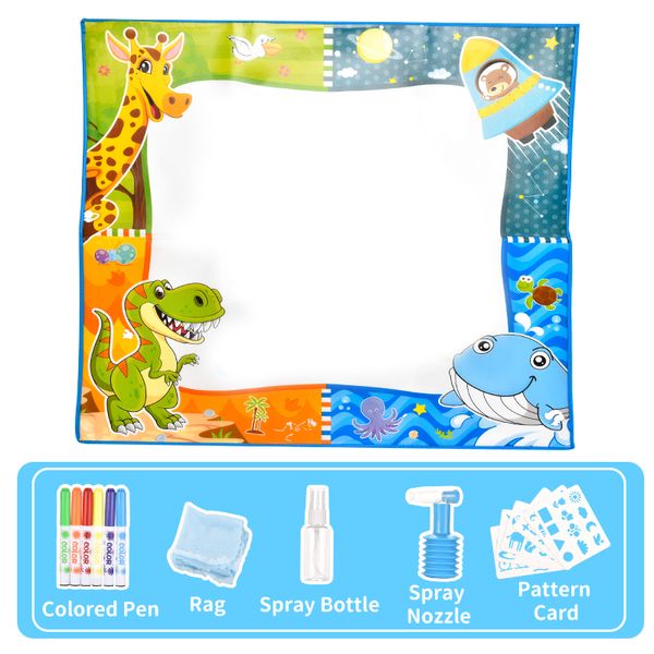 

style children spray canvas magic six color watercolor writing blanket painting mat education graffiti board children painting