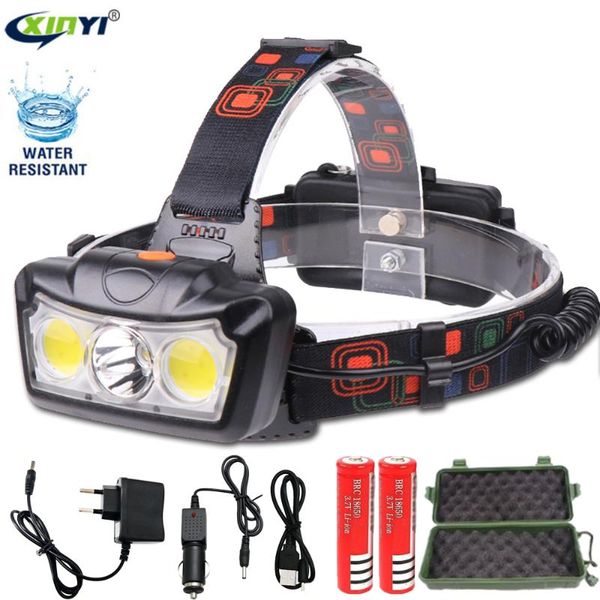 

dropshipping 32000lm led headlamp t6+cob led headlight head lamp torch lanterna head light use 2*18650 battery