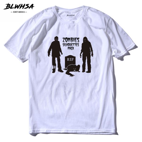 

blwhsa funny creative zombies silhouette r.i.p design t-shirt men's fashion cool hipster tee short summer male t shirt