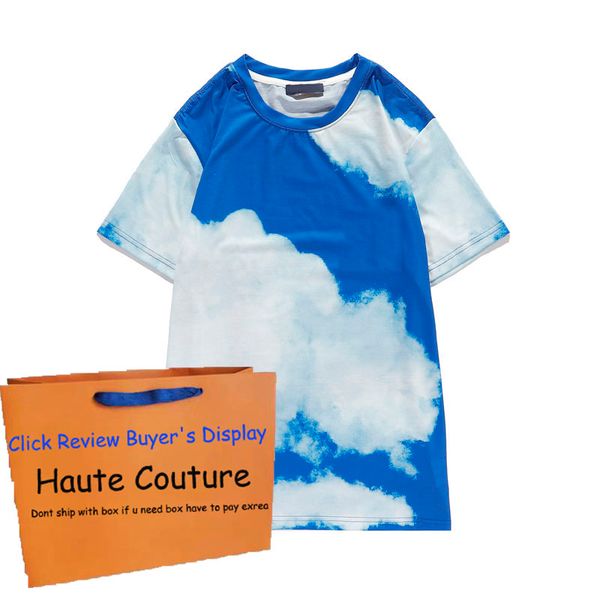 

20ss cloud short sleeve for mens high end boys tees casual printing hiphop t shirts for whoelsale asian size m-2xl, White;black