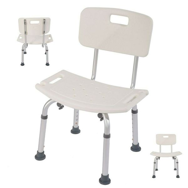 

elderly aluminum alloy bath stool chair medical bath stool environmental protection pe backrest and seat waterproof