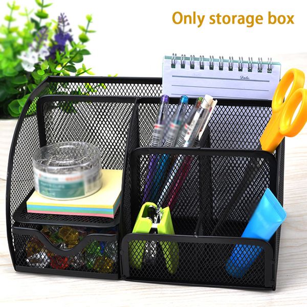 

desk organizer metal container box mesh stationery supplies multi-functional