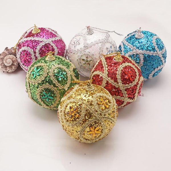 

party decoration 8cm christmas ball rhinestone glitter baubles xmas tree ornaments gifts year