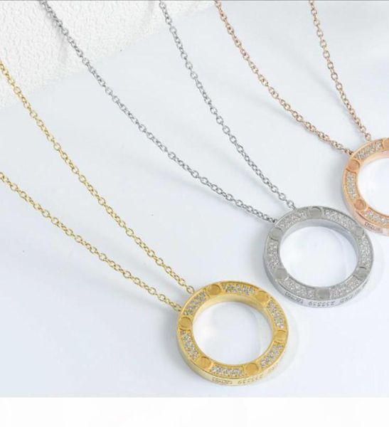 

fashion brand love round designer necklace for lady women party wedding lovers gift engagement luxury jewelry for bride with box, Silver