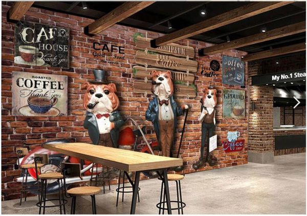 

3d wallpaper custom p mural on the wall vintage nostalgic relief gentleman shar pei bar dining home decor p wallpaper for walls 3 d