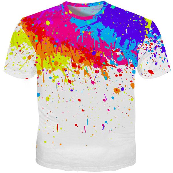 

youthup for splatter paint print men colorful summer 3d print shirts horror graphic hippie men clothing