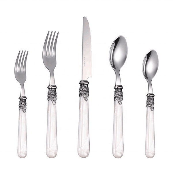 

flatware sets cathylin 5-piece acrylic handle stainless steel dinnerware set restaurant wedding cutlery pl0015