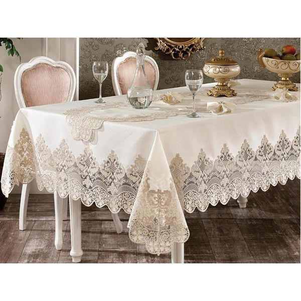 

french laced ruby table cover set 26 piece 4 color