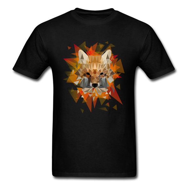

summer geometric fox geek short sleeve summer fall shirt coupons round neck pure cotton clothing shirt mens t-shirts