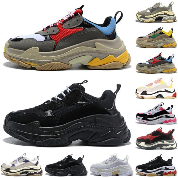 

2020 triple s sneakers men women fashion casual shoes vintage black white mens womens platform luxe trainers jogging walking
