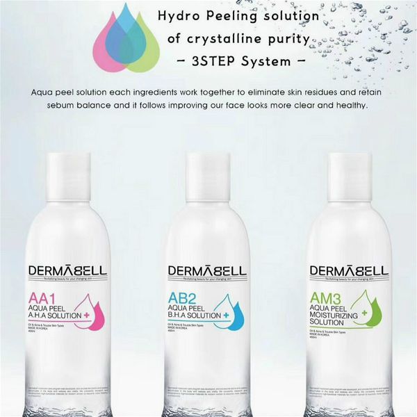 

распродажа!!! dermabell 3 * 400мл за бутылку кислорода peel машина aqua clean solution аква peel solution аква для лица serum hydra сыворотк