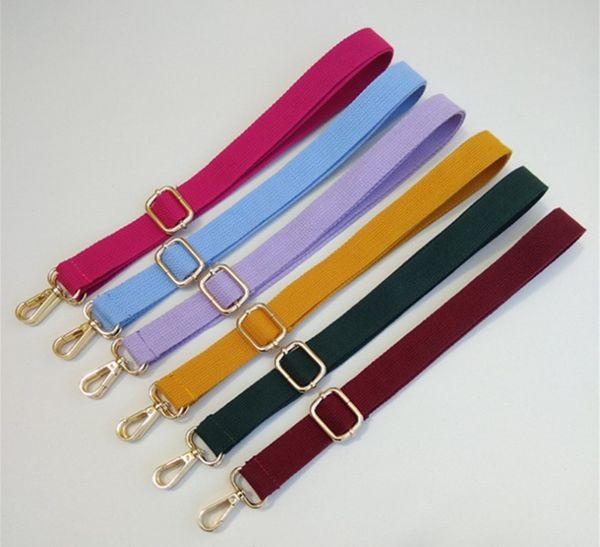 

130cm bag strap solid color diy wide canvas straps adjustable crossbody bag accessories women shoulder bags handbags decoration, Black