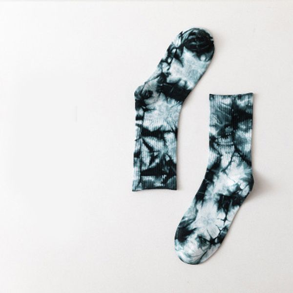 

мужская tie-краситель длинные носки мода хип-хоп стиль улица носки молодежи новый спортивный высокий носок 2020fw горячие продажи ins стиль, Black