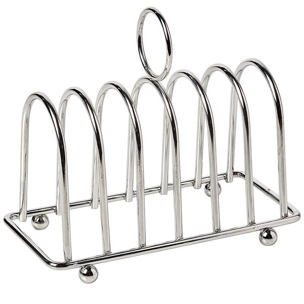 

breakfast stainless steel 6 slice toast rack bread holder party display kitchen