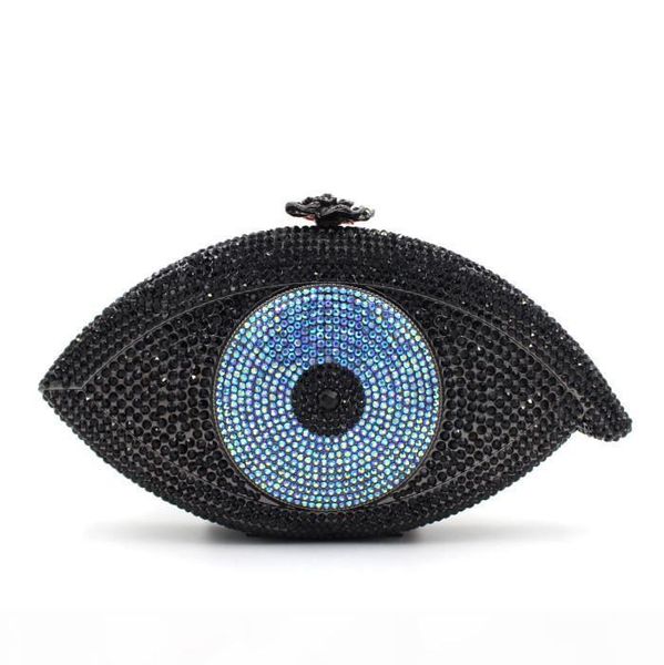 

designer-new most of fashion the evil eye shape crystal evening handbag women party clutch bag ladies dinner purse with chain