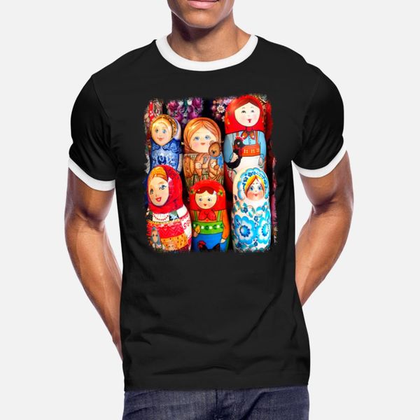 

matrioska matryoshka dolls t shirt men printing cotton o-neck gents fit comfortable summer leisure shirt